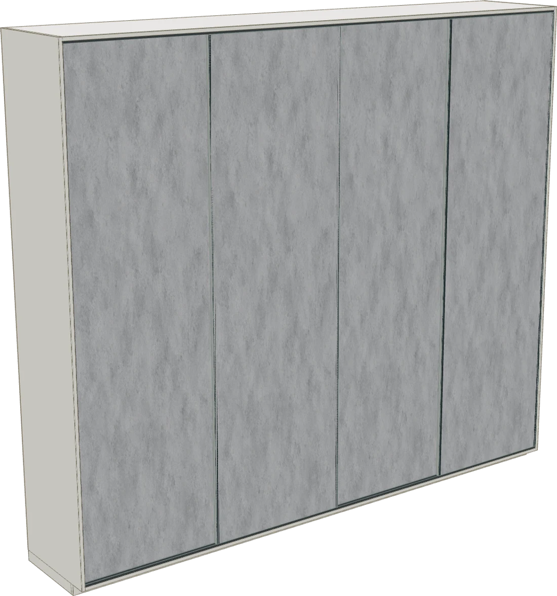Sliding wardrobe with four light fronts